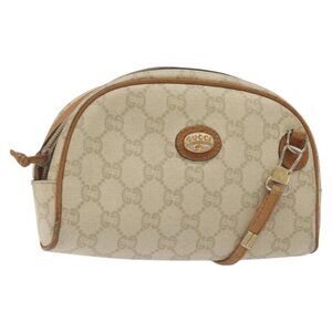 GUCCI GG Plus Supreme Shoulder Bag PVC Ivory Gold